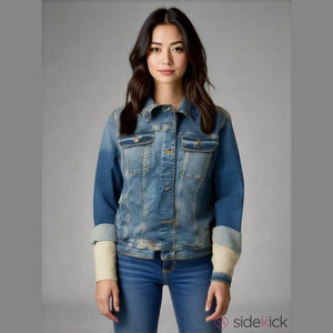 EUC LAUREN CONRAD Blue Denim Blue Jean women’s jacket button down cott…